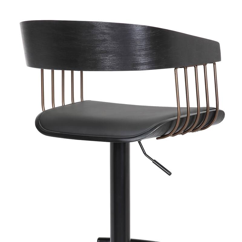 Larisa Metal and Wood Adjustable Height Swivel Bar Stool