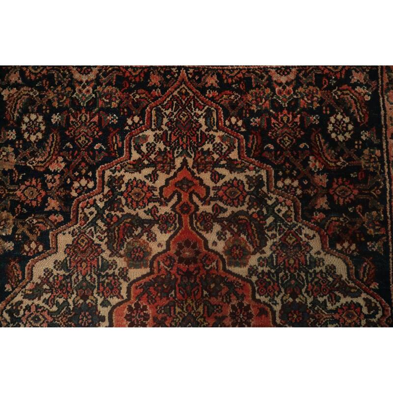 Hand Knotted Oriental 100% Wool Carpet Traditional Medallion Beige & Ivories Bibikabad Area Rug - 6' 2'' X 4' 5''