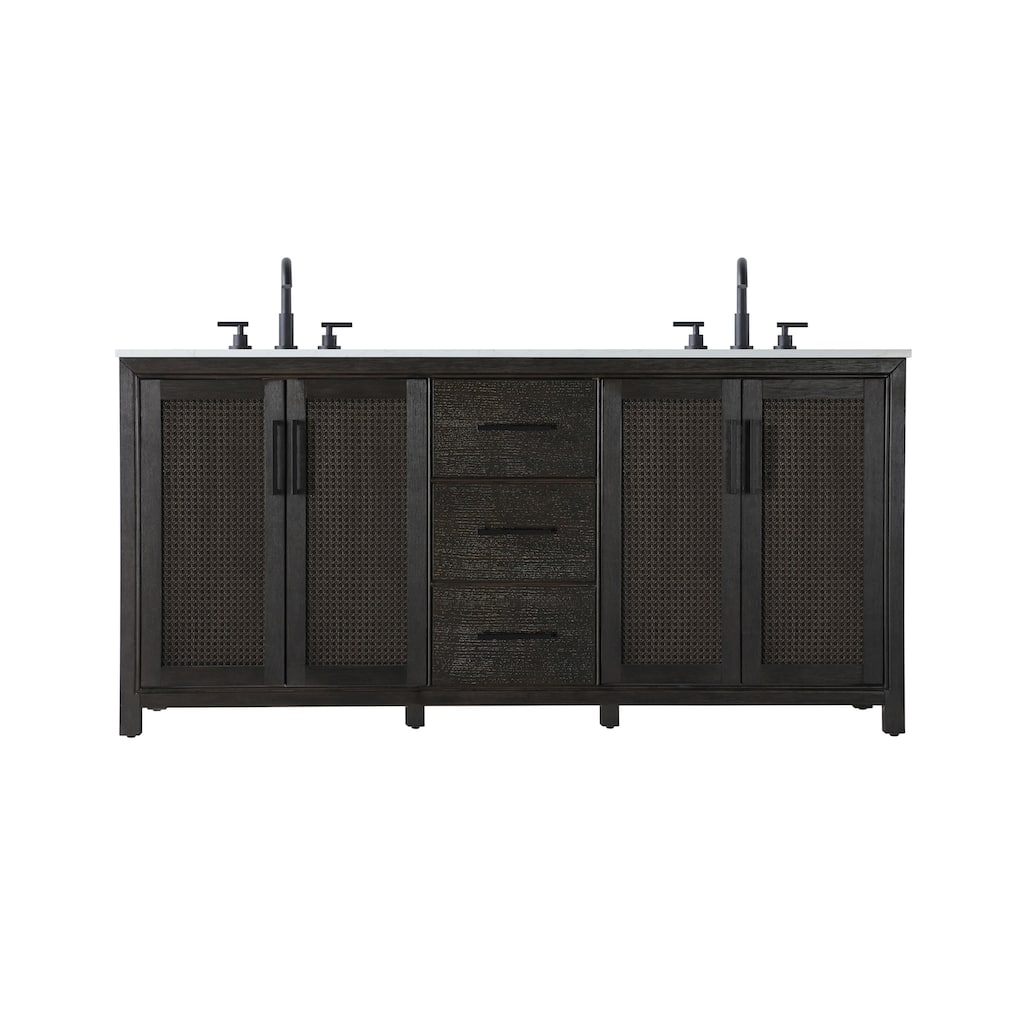 Elegant Lighting VF29572D Alina 72" Free Standing Double Basin Vanity