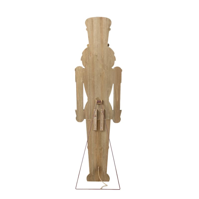 Glitzhome 60"H Christmas Wooden Traditional Nutcracker Porch Decor - Black/Green/Red