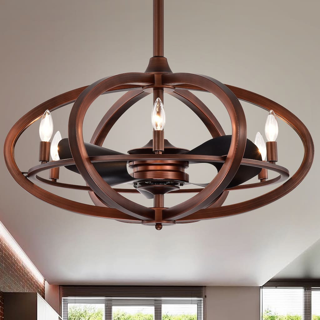 Copper Grove Raton 29-inch Antique Bronze Ceiling Fan 6 Light