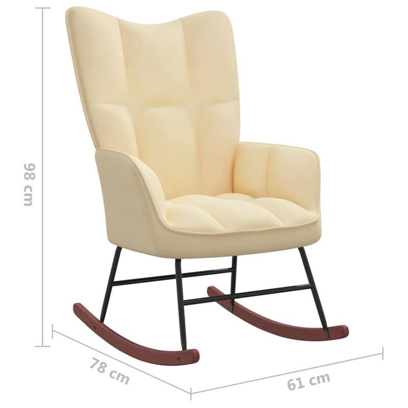 vidaXL Rocking Chair Accent Side Chair Padded Seat for Living Room Velvet