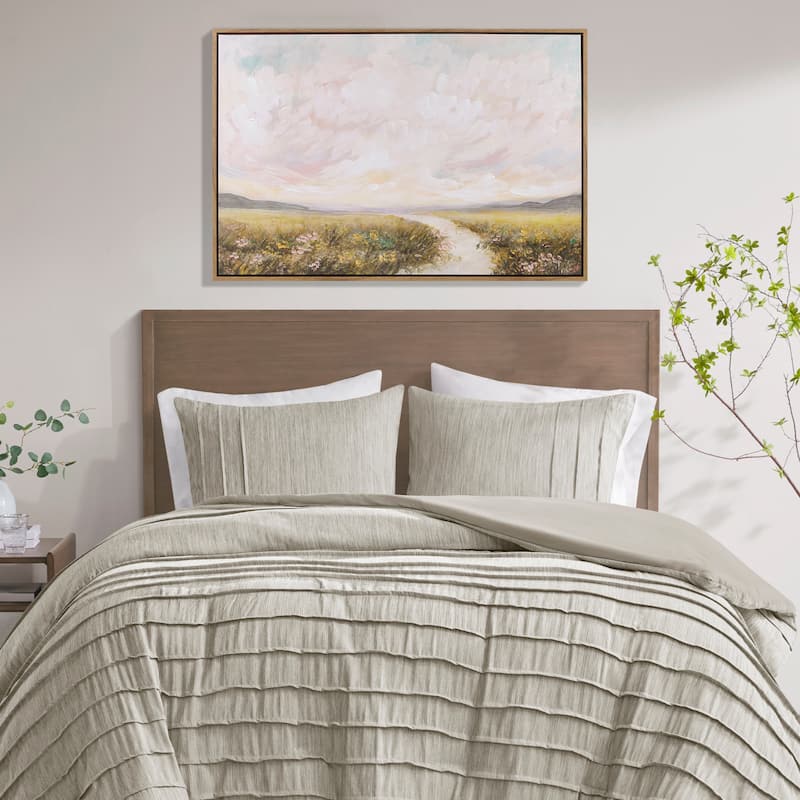 Madison Park Peaceful River Hand Embellished Framed Canvas Abstract Lanscape Wall Art On Sale