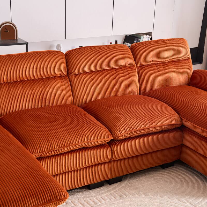 111.8" U-shaped profile sofa, including two single seats and two chaise