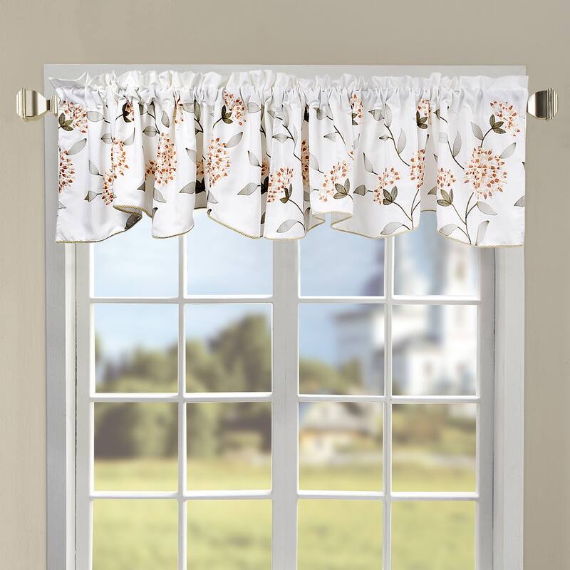 Embroidery Sunflower Valance - Gold/Off-White