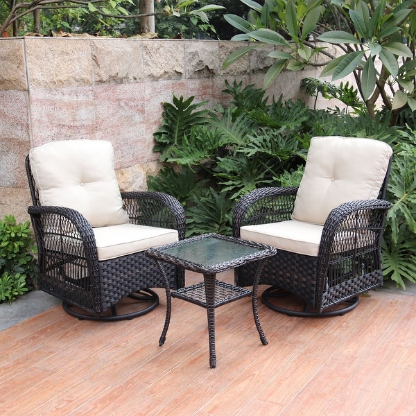 Wicker 3-piece Swivel Conversation Set by Havenside Home