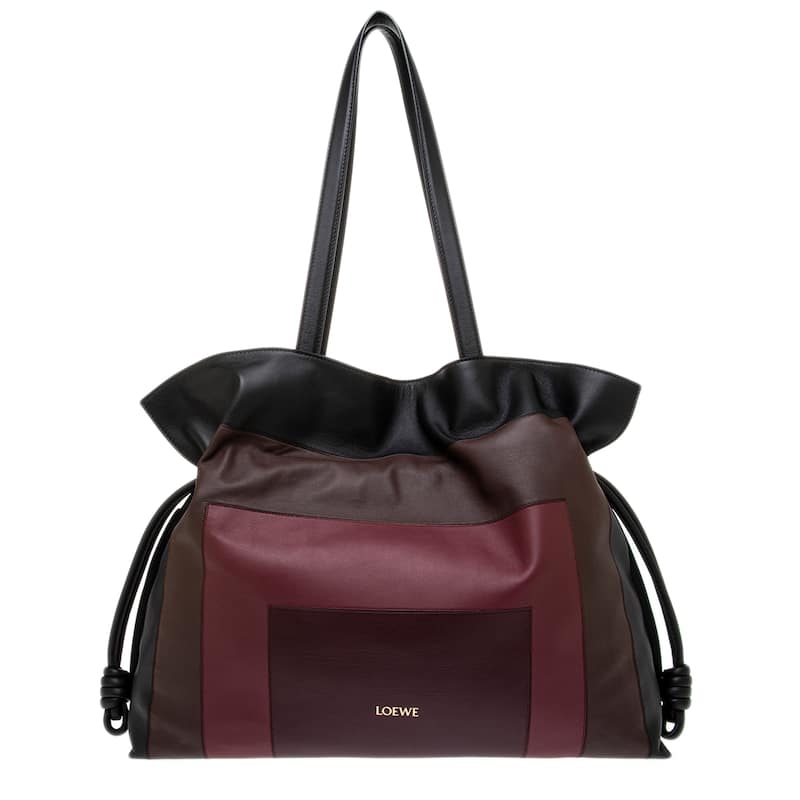 Loewe XL Flamenco Clutch Bag - Black + Red/Maroon