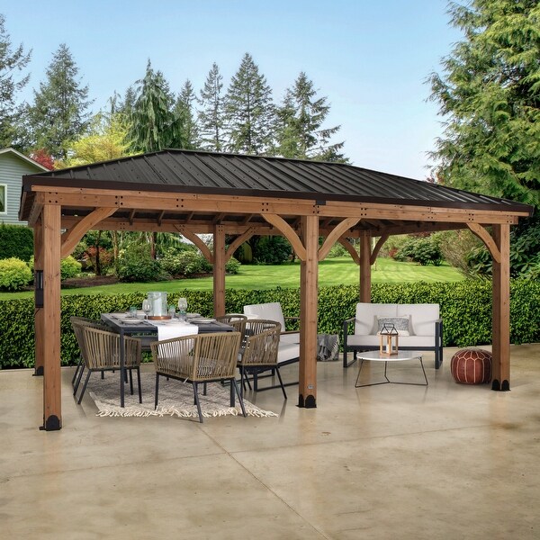 Backyard Discovery Barrington 20x12' Cedar Wood Gazebo with Steel