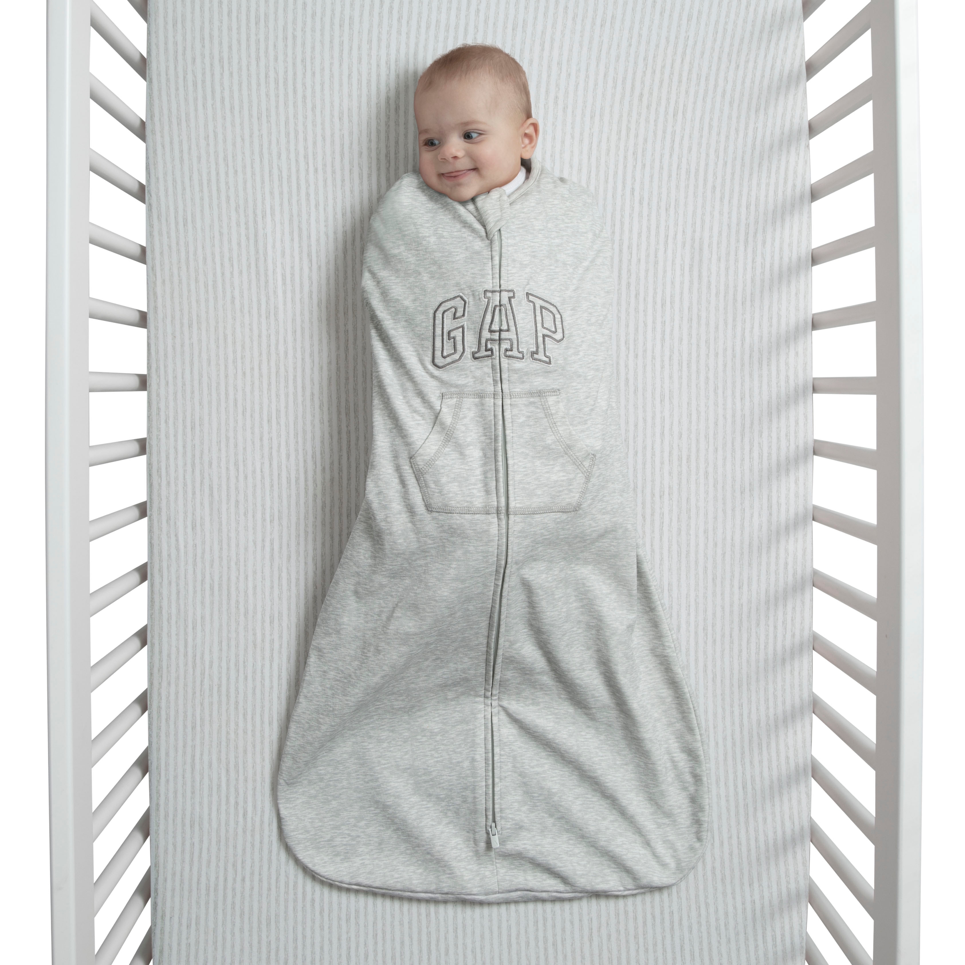 TrueSleep Sleep Sack with Zipper and with Built In Swaddle Silver