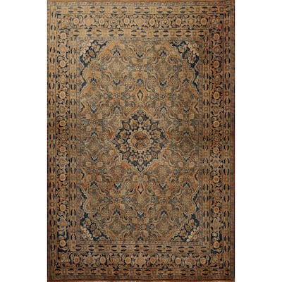Hand Knotted Oriental 100% Wool Carpet Traditional Floral Oranges & Rust Sarouk Area Rug - 4' 7'' X 3' 5''
