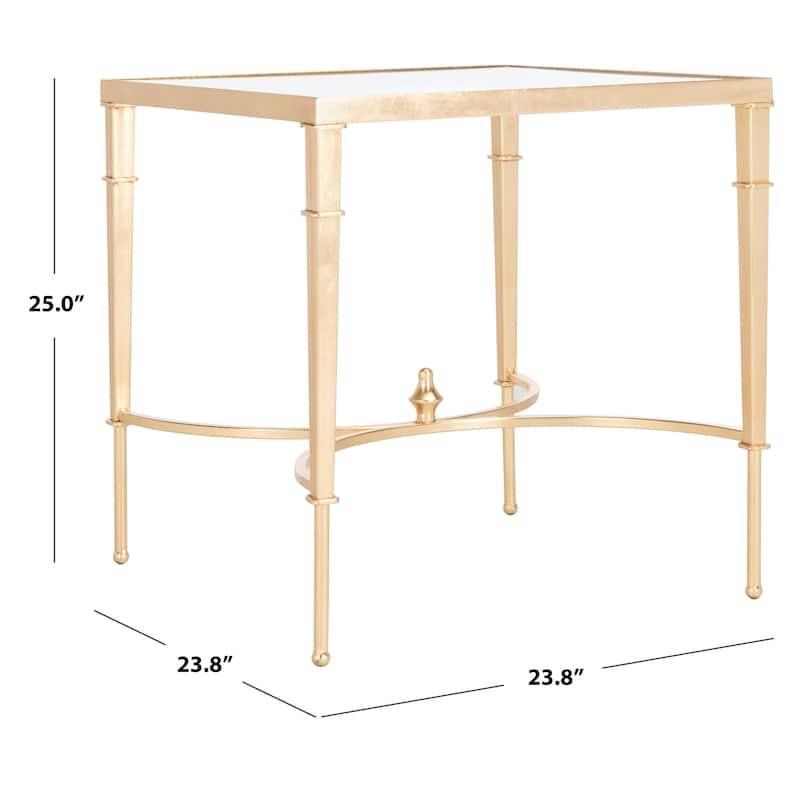 SAFAVIEH Couture Celie Gold Leaf Accent Table - 23.8" W x 23.8" L x 25" H - 24Wx24Dx25H