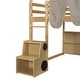 preview thumbnail 76 of 78, Full Size Loft Bed with Slide, Tent, and Storage Shelves - House Frame Kids Bed with Ladder and Car-Shaped Organizer