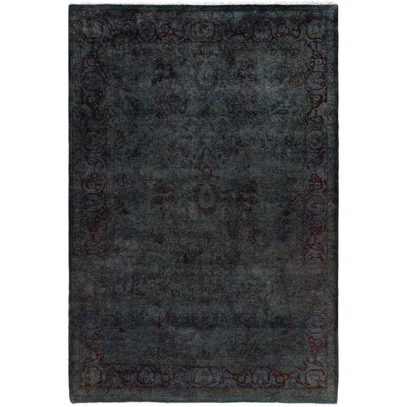 Overdyed One-of-a-Kind Hand-Knotted Area Rug - Gray - 4' 3" x 6' 3"
