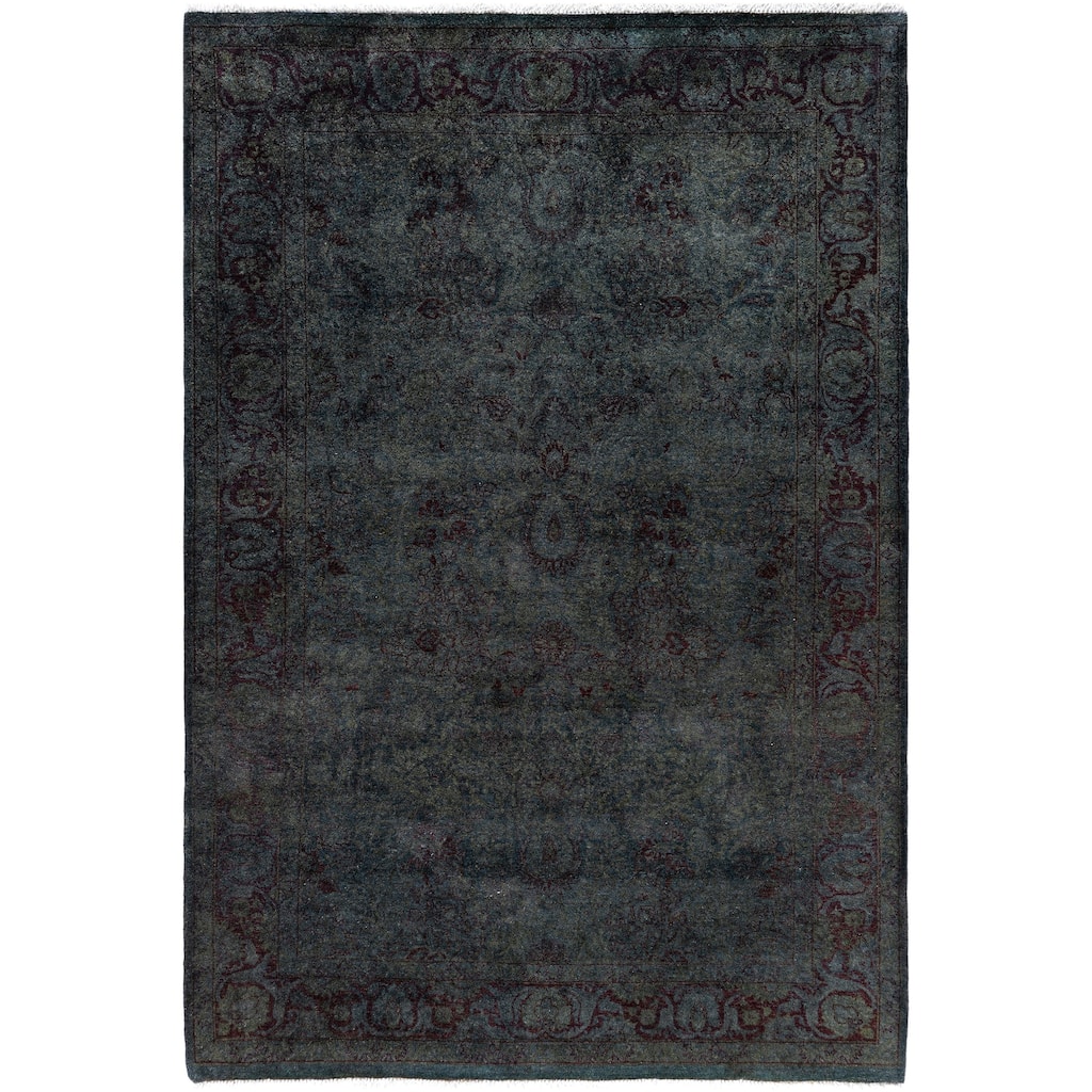Overdyed One-of-a-Kind Hand-Knotted Area Rug - Gray - 4' 3" x 6' 3"