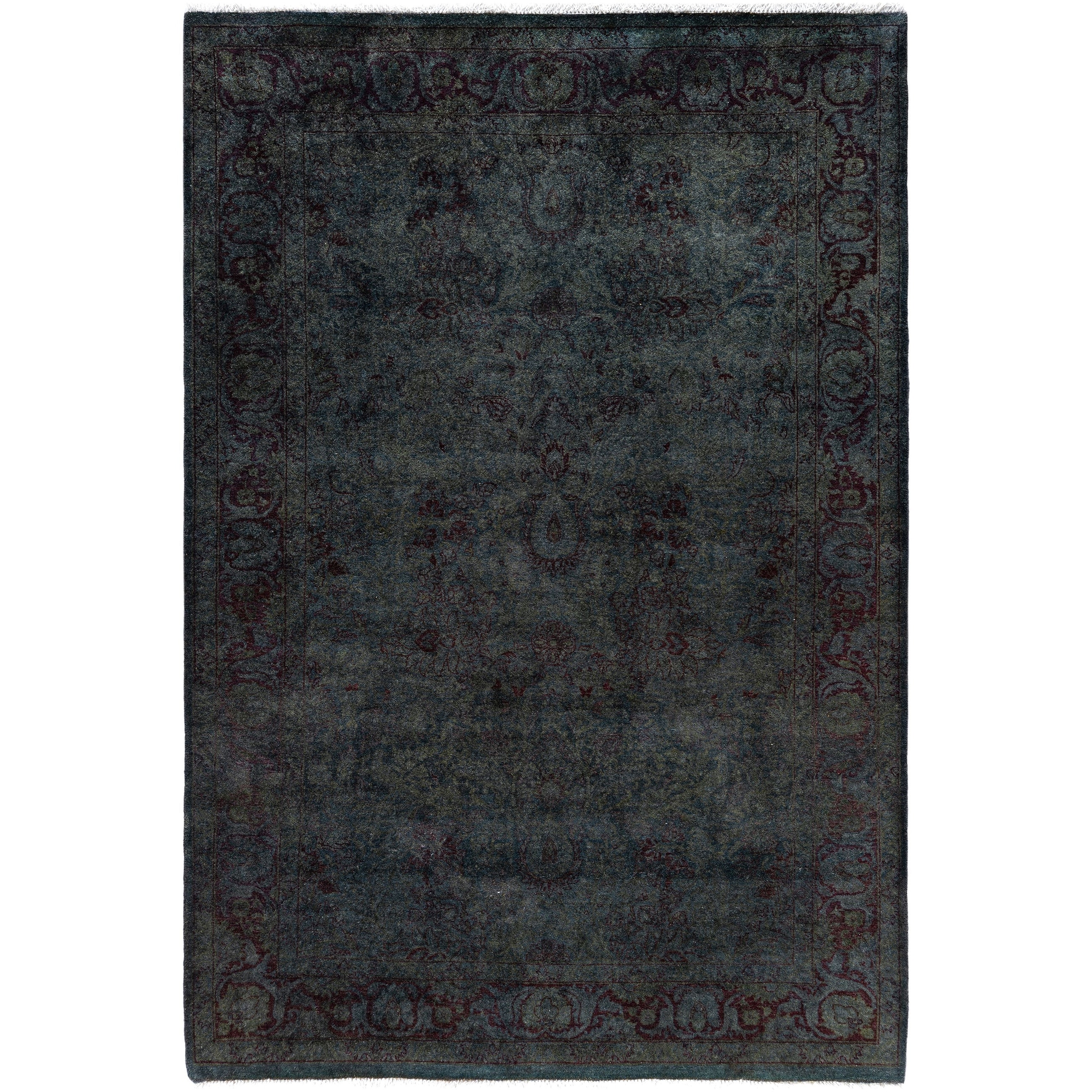 Overdyed One-of-a-Kind Hand-Knotted Area Rug - Gray - 4' 3" x 6' 3"