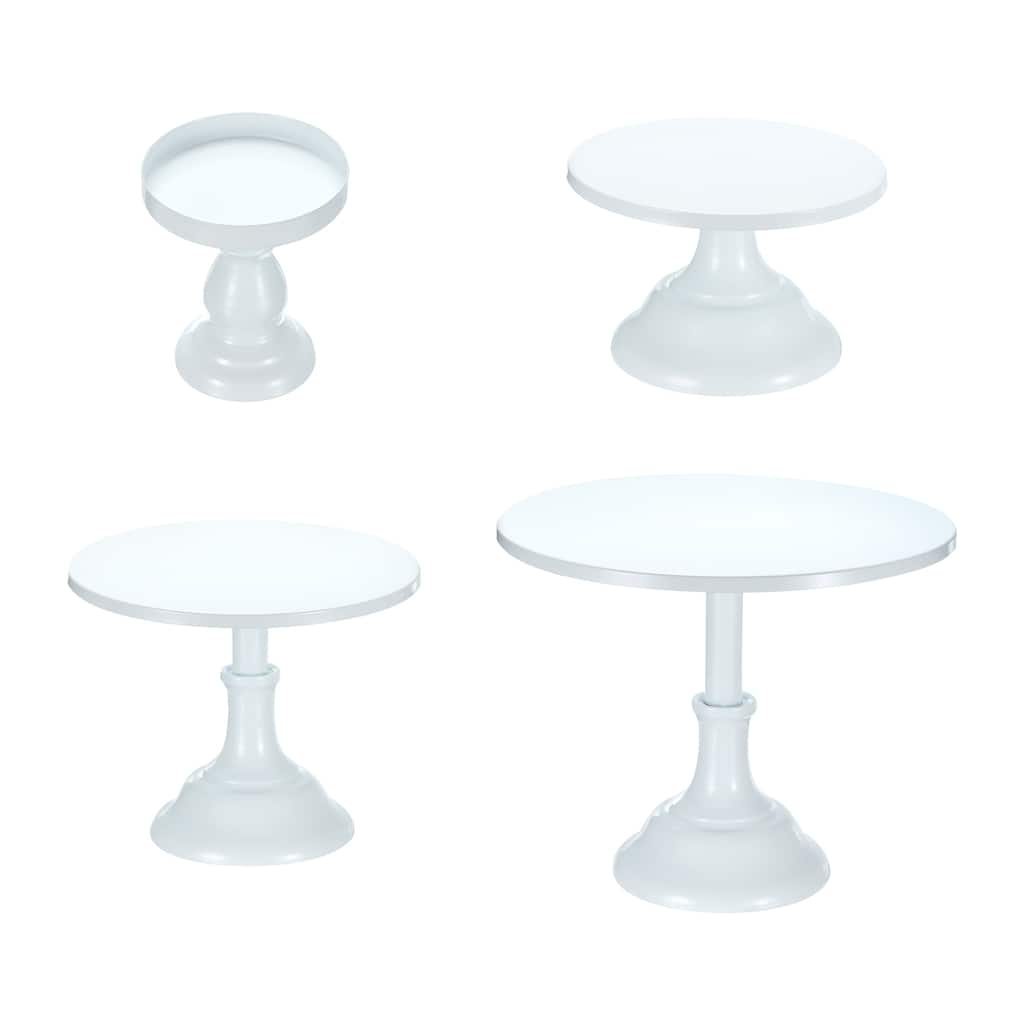 4pcs Metal Cake Stands 3 8 10 12 Inch Dessert Table Display Set, White