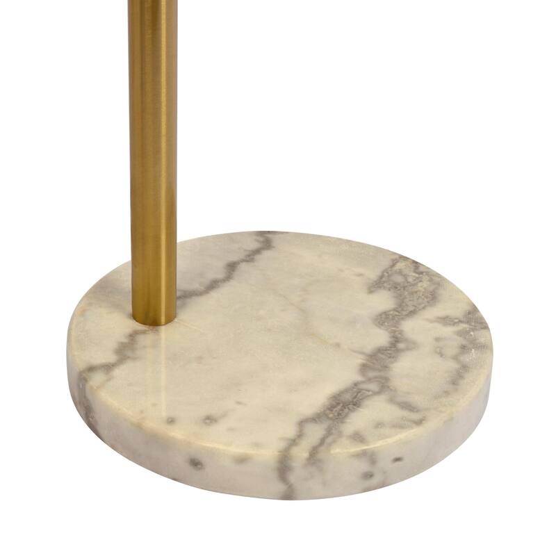 Luxury Adjustable Floor Lamp with Round Marble Base - Gold,White Marble