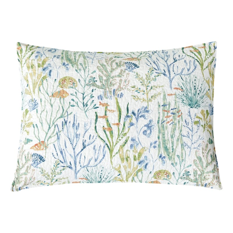 Coralie Sound Coastal Beach Cotton Quilt Set - Reversible and Machine Washable