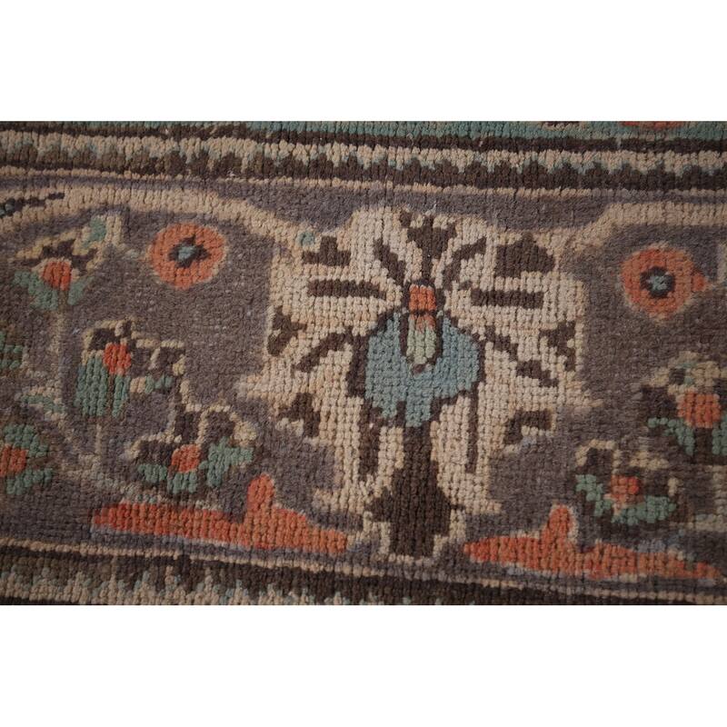 Hand Knotted Oriental 100% Wool Carpet Traditional Medallion Greys & Charcoal Tabriz Area Rug - 9' 8'' X 6' 5''
