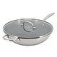 preview thumbnail 1 of 4, Better Chef 12.5 Inch 3-Ply Stainless Steel Nonstick Wok with Lid in Silver
