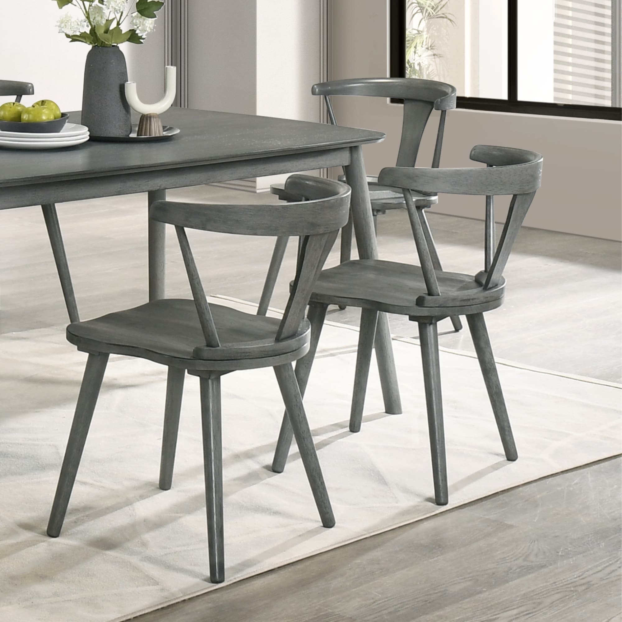 2 Pieces Set Dining Side Chair with Rustic Modern Farmhouse Design for Any Room