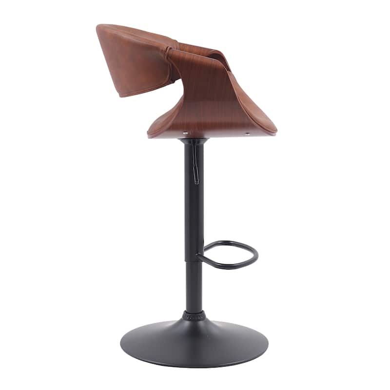Porthos Home Fenn Faux Leather Swivel Adjustable Height Bar Stool