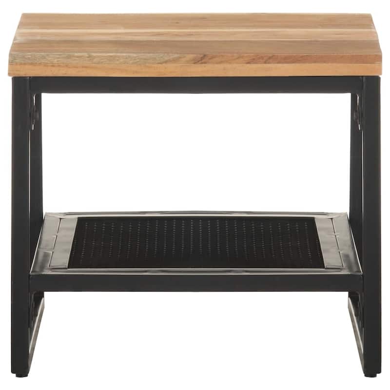 vidaXL Side Table 15.7"x15.7"x13.8" Solid Acacia Wood - 15.7" x 15.7" x 13.8"