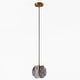 preview thumbnail 9 of 12, 1-Light Smoky Glass Pendant Light with Adjustable Height - N/A