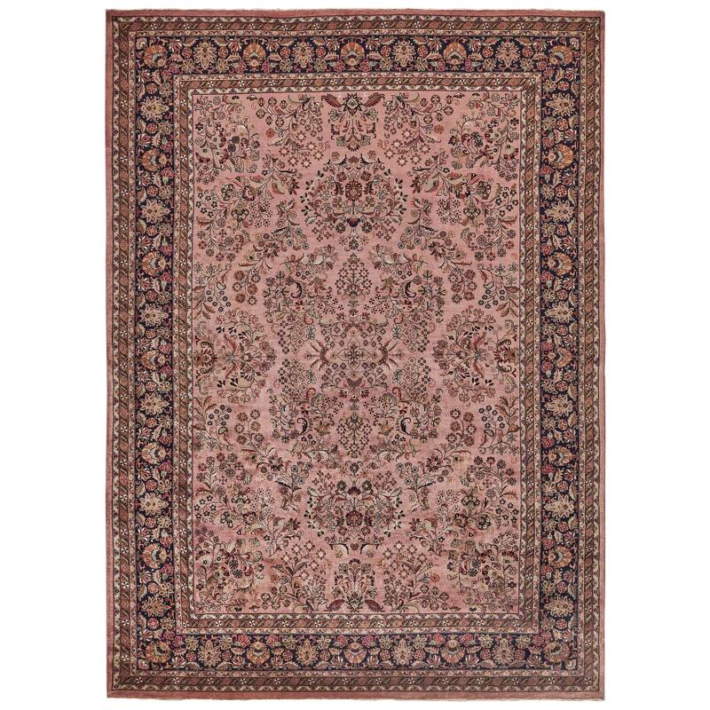 EXQUISITE RUGS ONE-OF-A-KIND Antique Weave Sarouk Hand Knotted Rose Rug - 8'5"x11'5"