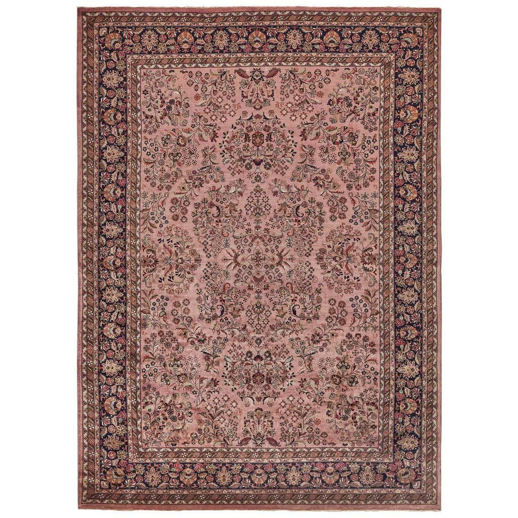 EXQUISITE RUGS ONE-OF-A-KIND Antique Weave Sarouk Hand Knotted Rose Rug - 8'5"x11'5"