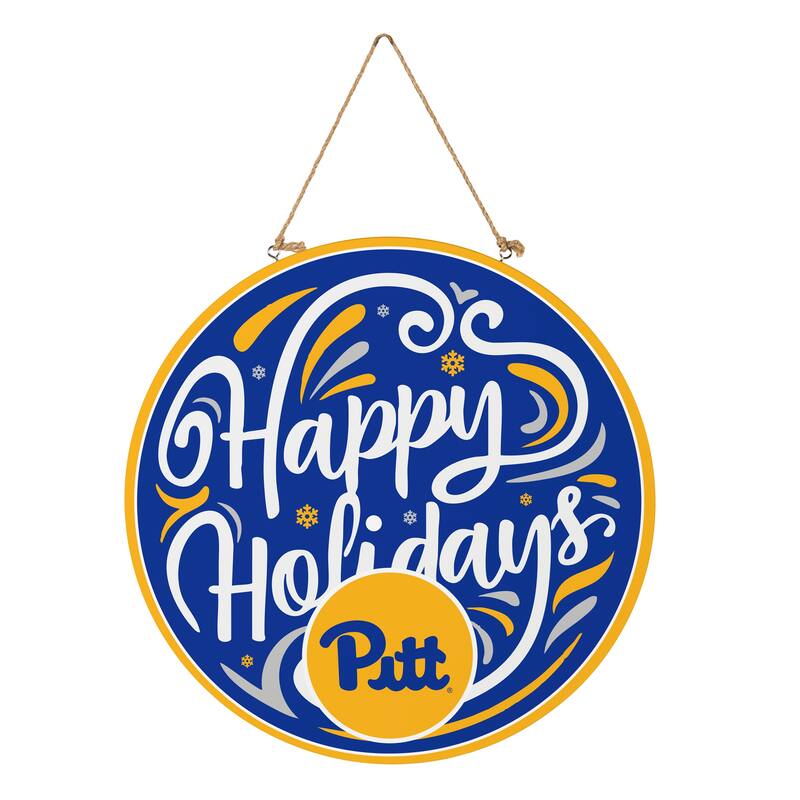 University of Pittsburgh 18" x 18" Happy Holidays Door Décor Wall Sign - 18" x 18"
