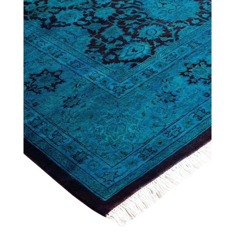Fine Vibrance One-of-a-Kind Hand-Knotted Runner Rug - Blue, 6' 3" x 12' 6" - 6' 3" x 12' 6"