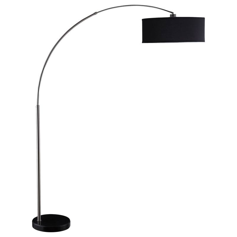 Kawke 81-inch Arched Drum Shade Metal Floor Lamp Black - Chrome