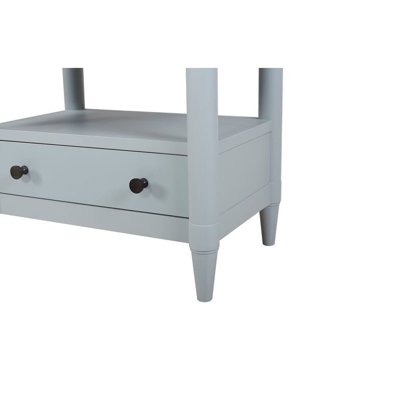 Open Nightstand Ocean Finish With 2 Drawers