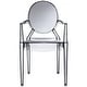 preview thumbnail 24 of 22, Stackable Acrylic Dining Chair, Oval Back Ghost Kitchen Patio Vanity Armchair for Indoor or Outdoor Use, Clear Smoke