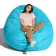 preview thumbnail 7 of 71, Jaxx 6 Foot Cocoon - 2-in-1 Giant Bean Bag Chair for Adults & Convertible Bean Bag Bed Teal