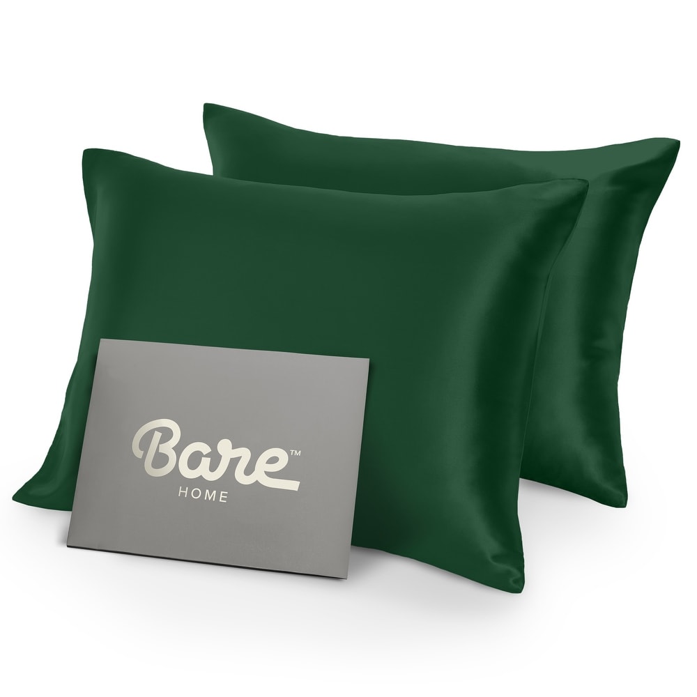 Green satin pillowcases sales