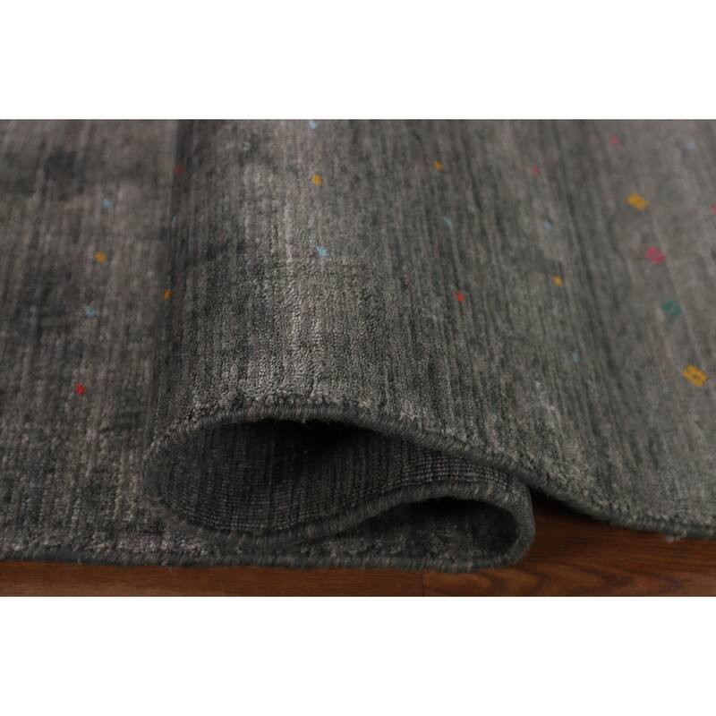 Tribal / Stripe Gabbeh Oriental Area Rug Handmade Wool Carpet - 7'11" x 9'10"