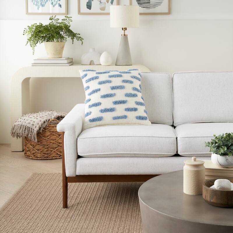Mina Victory Life Styles Tufted Lines Geometric 18" x 18" Indoor Throw Pillow