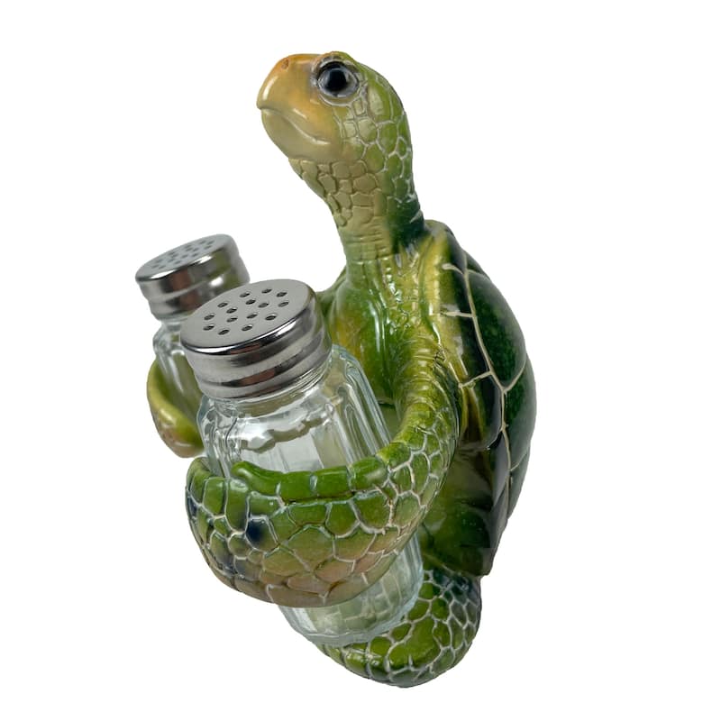 Sea Turtle Salt And Pepper Shaker Set Coastal Kitchen Decor - 5.75 X 5 X 4 inches