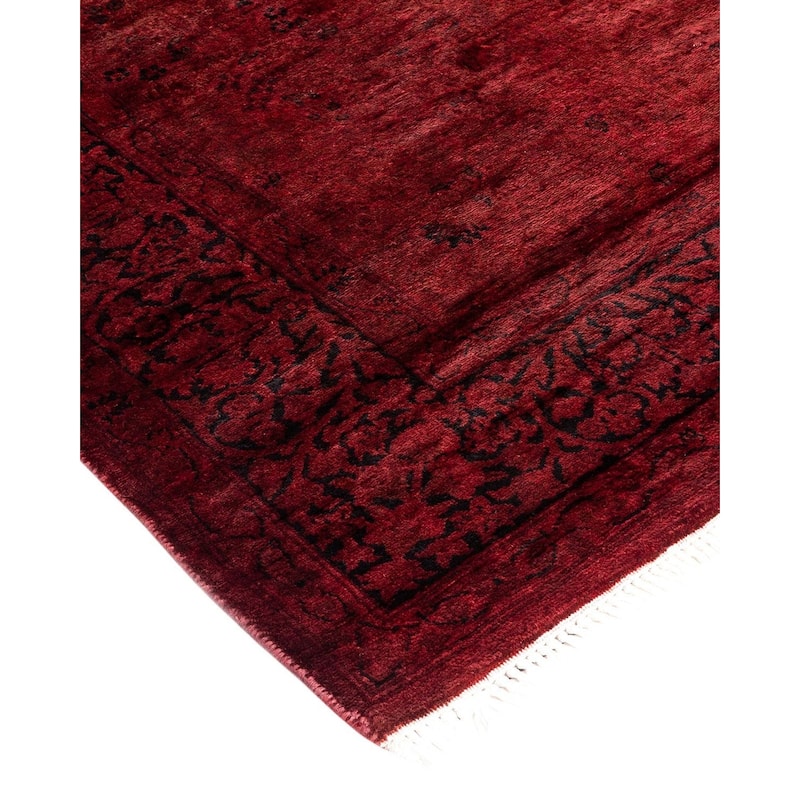 Overton Hand Knotted Wool Vintage Inspired Modern Contemporary Overdyed Red Area Rug - 3' 2" x 5' 3"