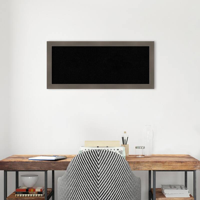 Edwin Clay Grey Wood Framed Black Corkboard Bulletin Board