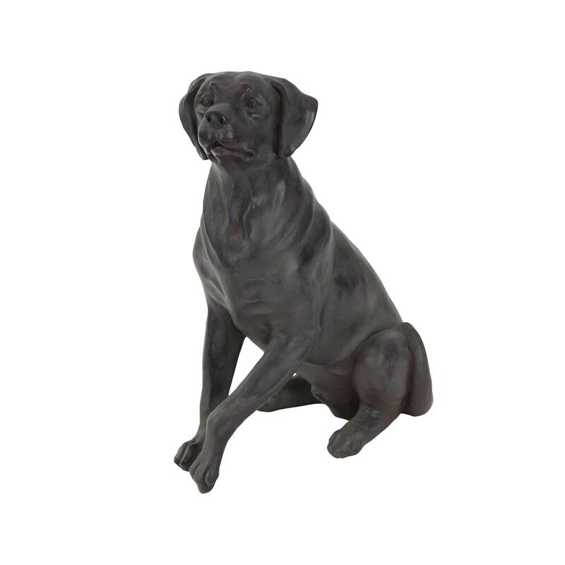 Brown Polystone Dog Decorative Sculpture