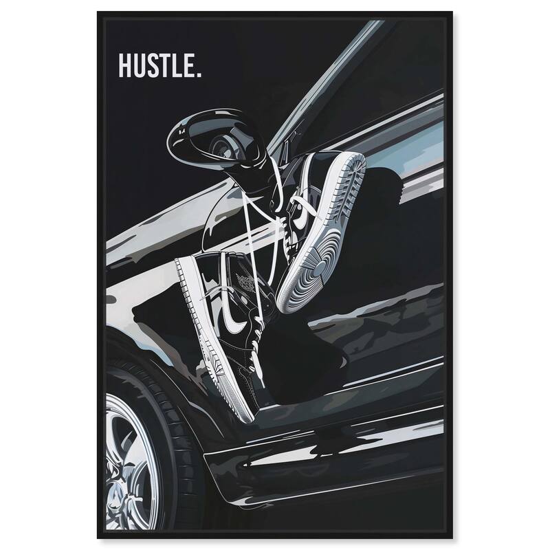 Sneaker Lace Car Canvas by Art Remedy - Black - 24" x 36"