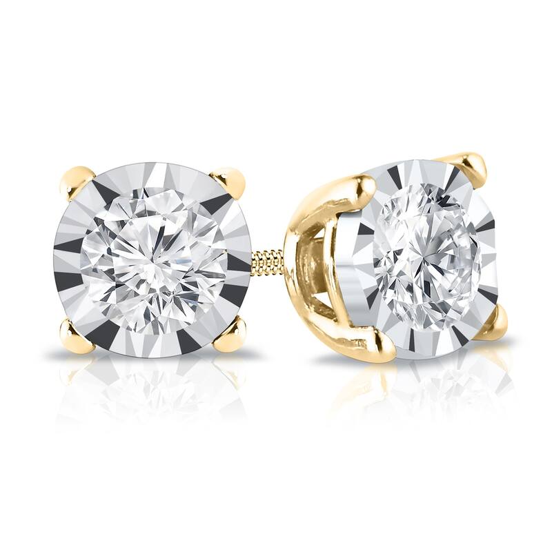 Auriya 3/8ctw Round-cut Diamond Stud Earrings 14k Gold (G-H, I1-I2)