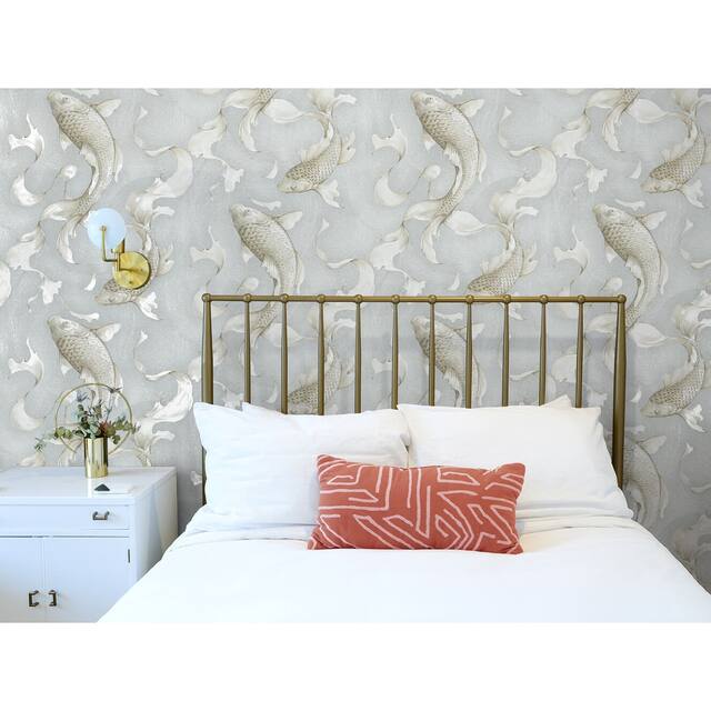 NextWall Metallic Koi Fish Peel and Stick Wallpaper - 20.5 in. W x 18 ft. L