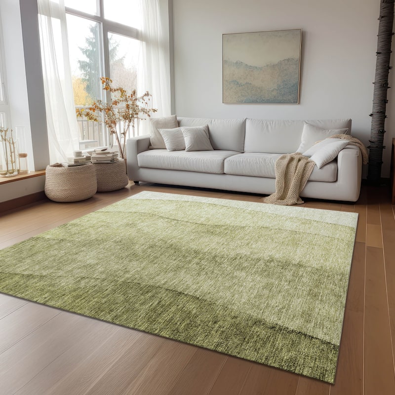 Machine Washable Indoor/ Outdoor Chantille Modern Horizon Rug
