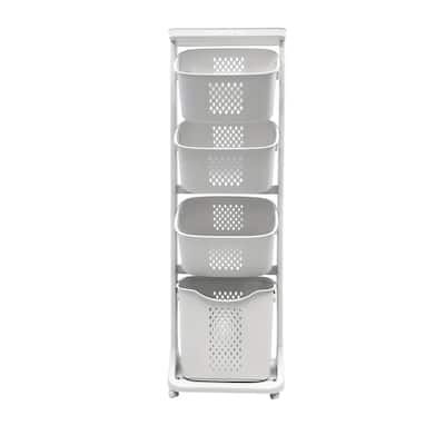 4-Tier Removable Laundry Storage Organizer with Wheels