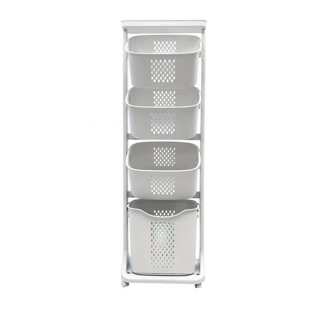 4-Tier Removable Laundry Storage Organizer with Wheels