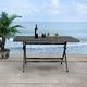 preview thumbnail 21 of 59, SAFAVIEH Outdoor Akita Folding Table with Umbrella Hole - 54.6" x 31.2" x 28.08"
